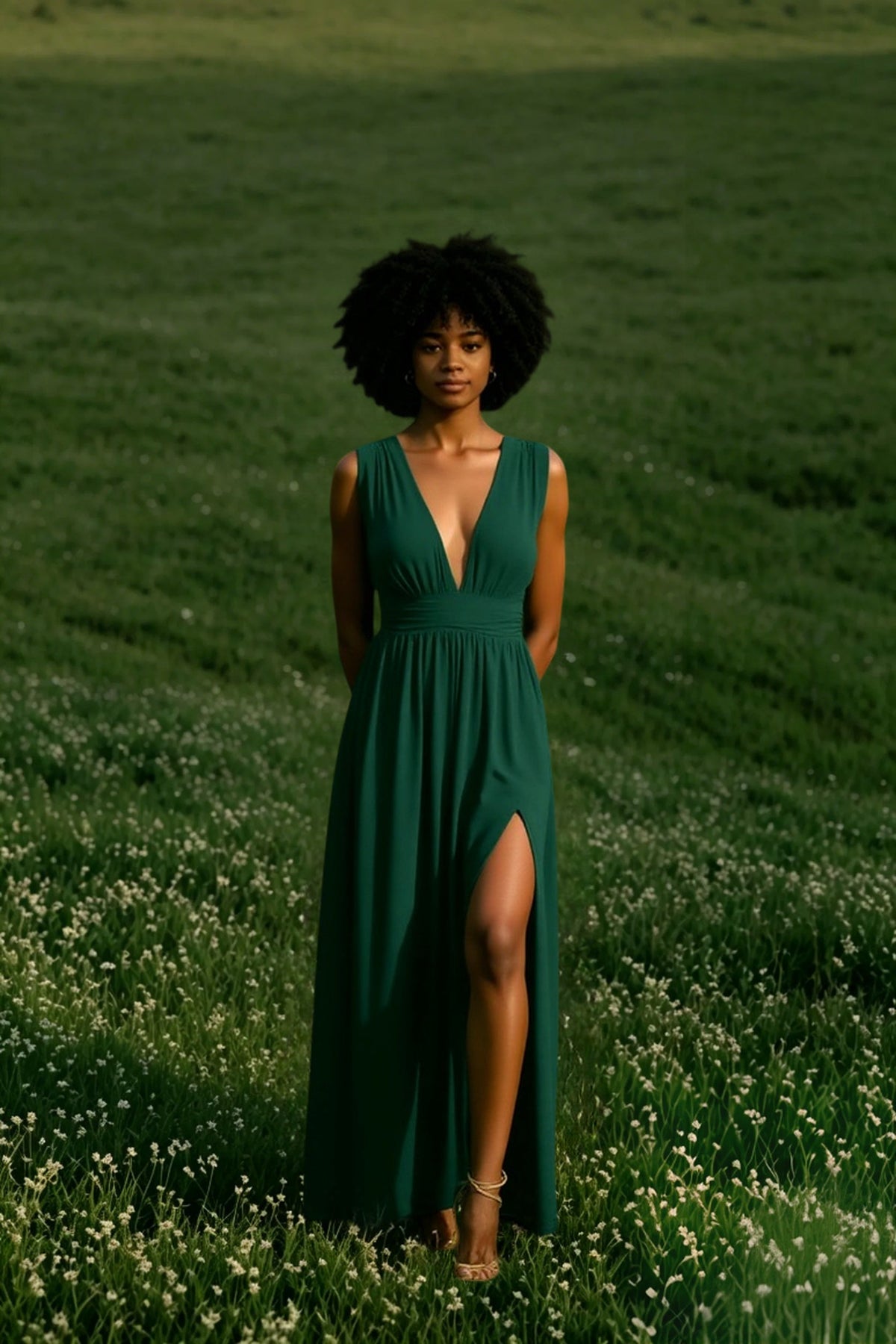Deep V-Neck Dress
