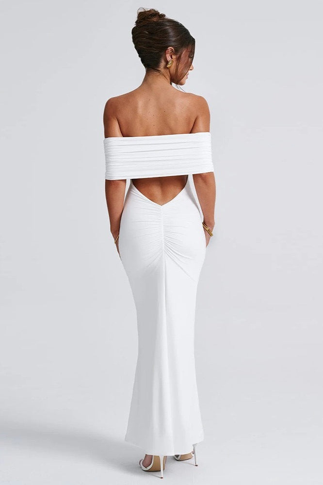 Off-the-Shoulder Ruched Dress