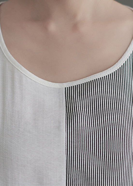 Fish Skeleton Print Color Block Vertical Stripe Dress - View 5
