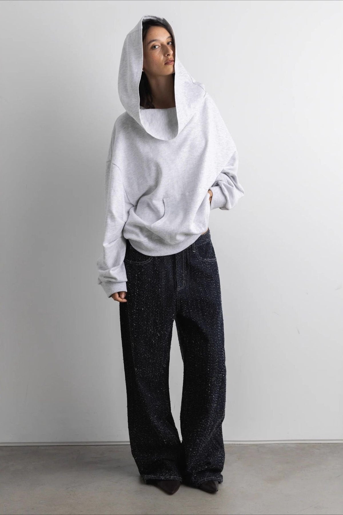 Off Shoulder Print Hoodie