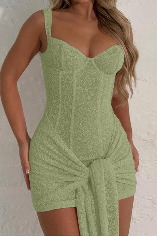 Deep V-Neck Lace Dress