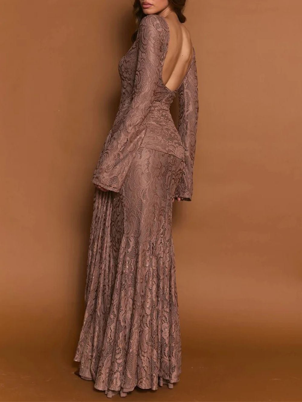 Celeste Draped Lace Maxi Dress - View 2
