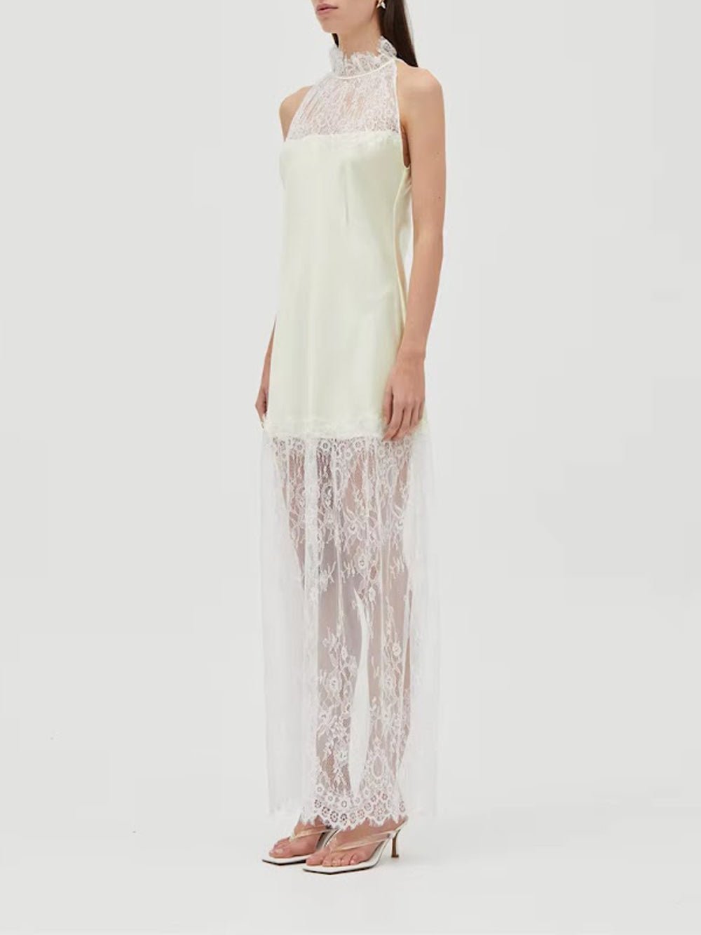Celeste Lace Halter Maxi Dress - View 4