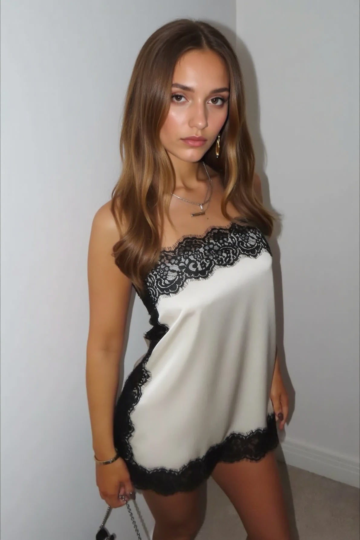Paneled Spaghetti Strap Slip Dress
