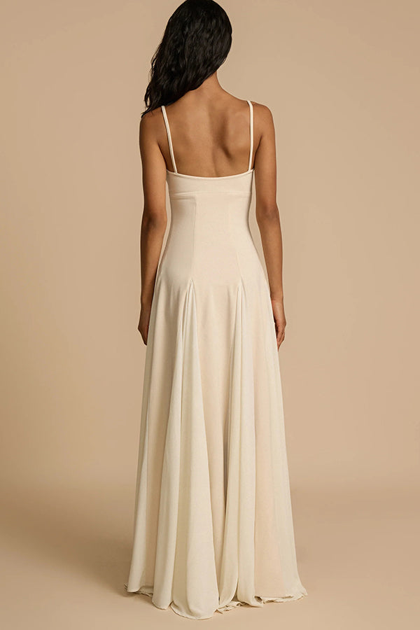 Timeless Elegance Panelled Tulle A-line Slip Maxi Dress - View 7