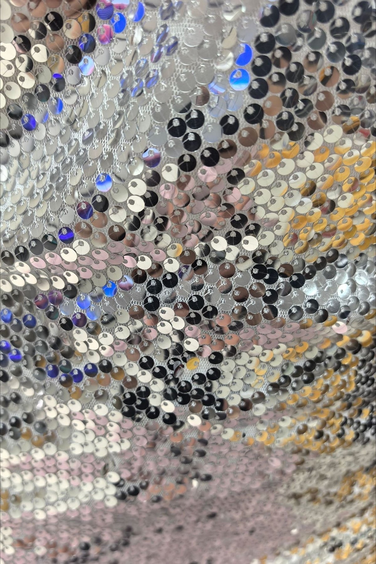 Sequin Spaghetti Strap Bias Cut Mini Dress - View 6