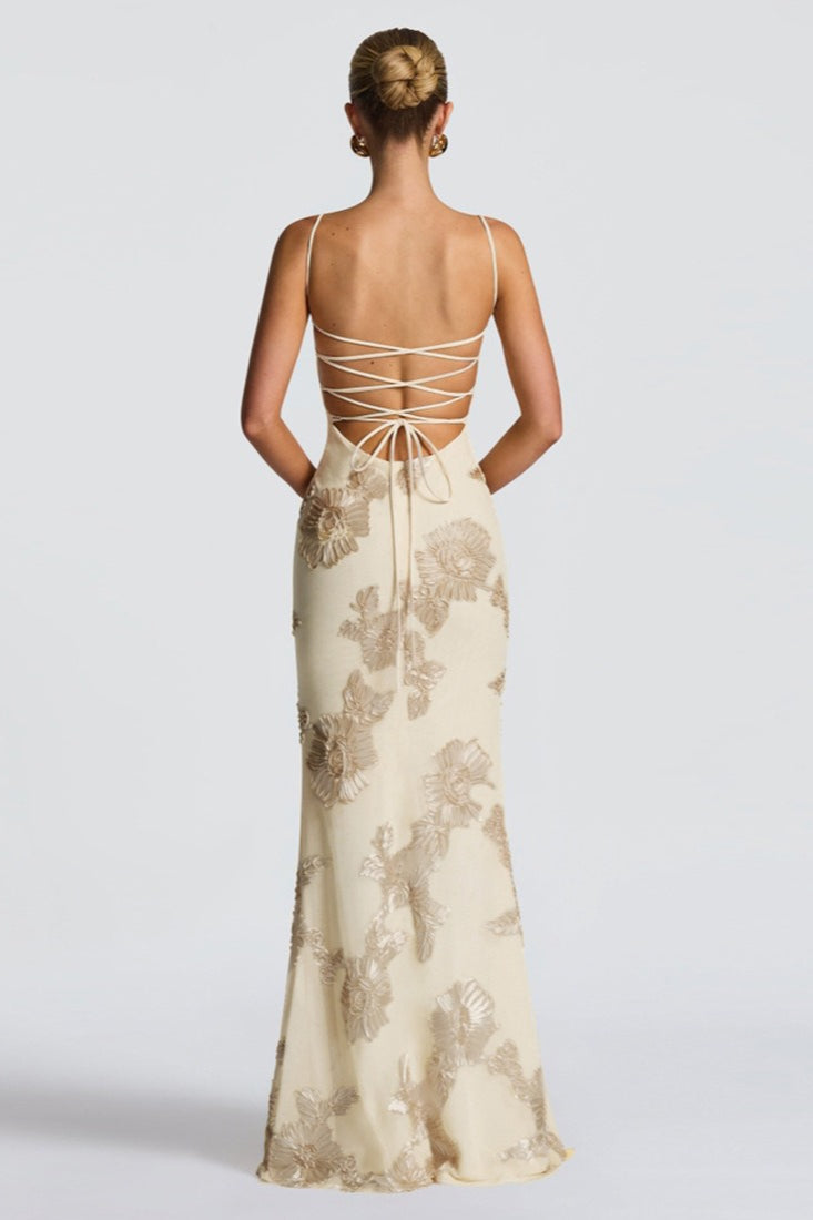 Lace Applique Sweetheart Bustier Mermaid Maxi Party Gown - View 8
