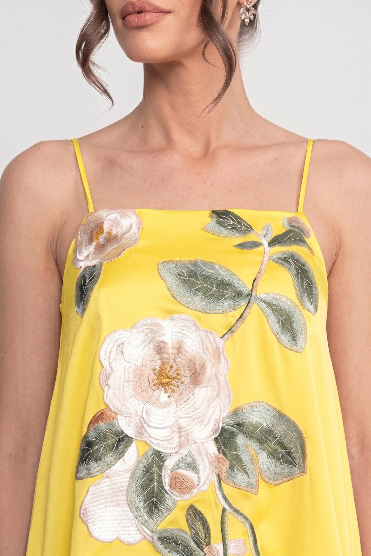 Spaghetti-Strap Mini Dress - Yellow - View 6
