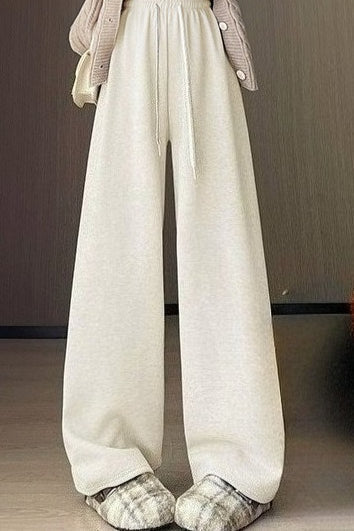 High Waist Plush Draped Knit Pants