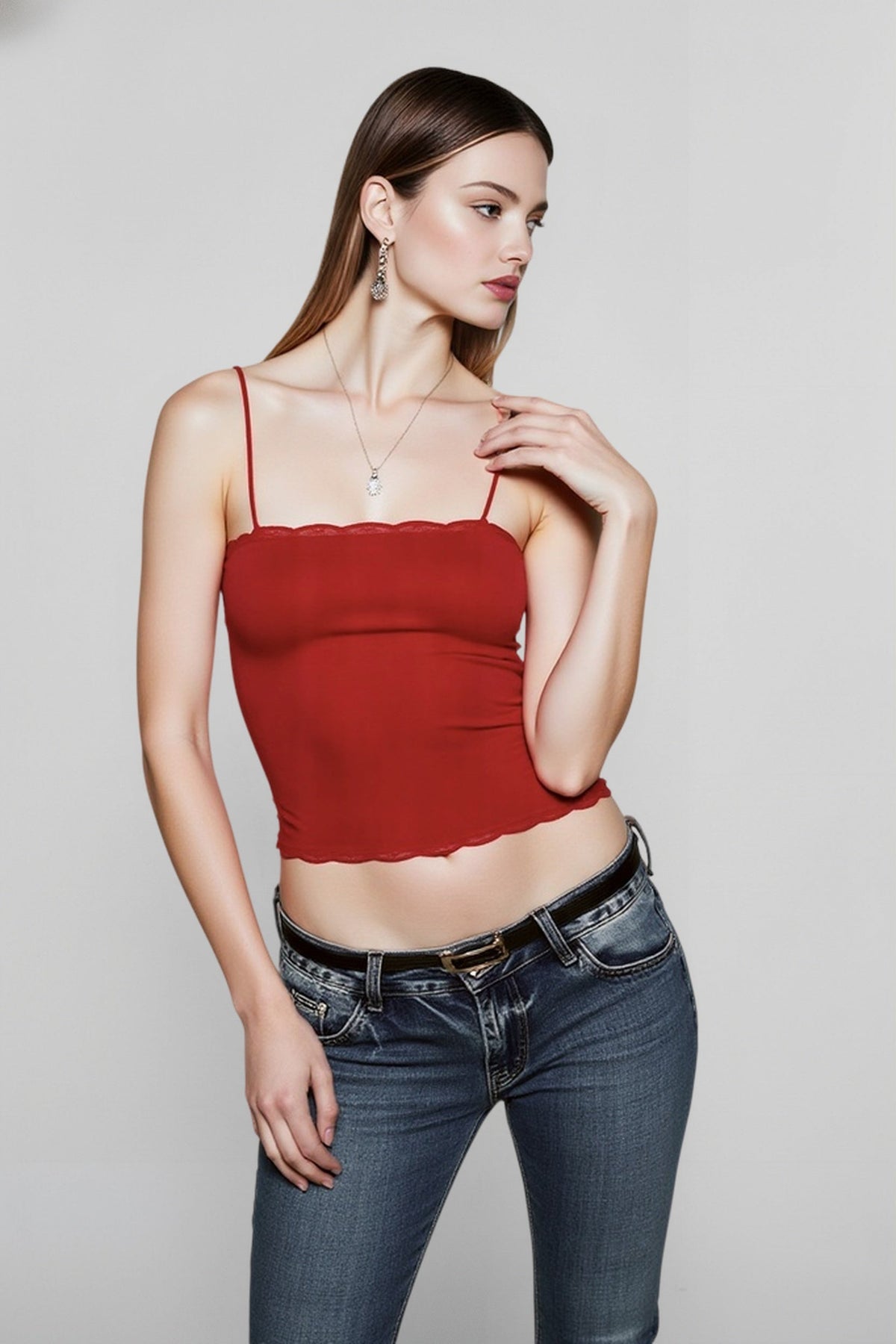 Sheer Mesh Lace Cami Top