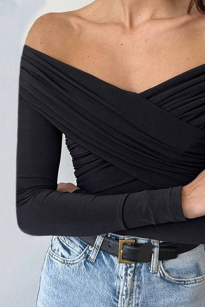 One Shoulder Long Sleeve Top