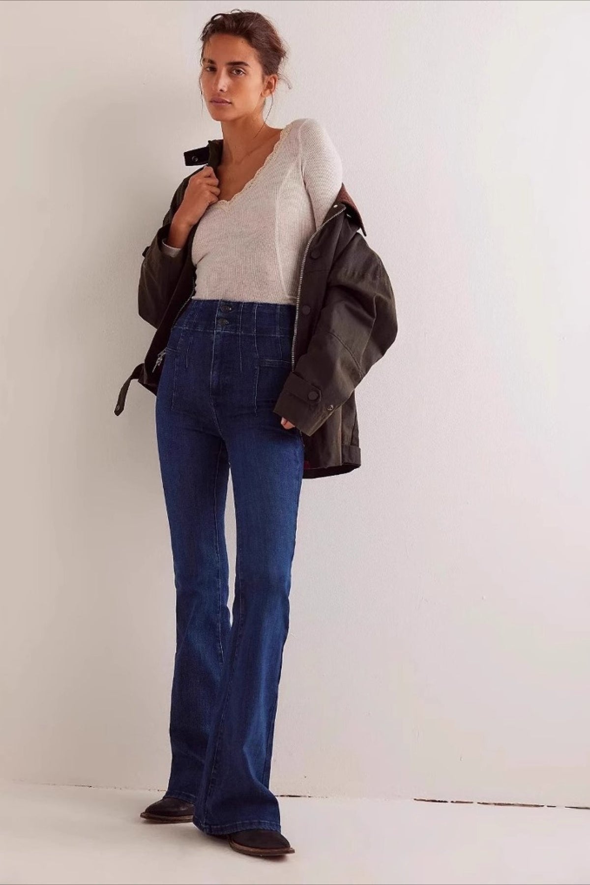 High-Waist Wide-Leg Denim Jeans