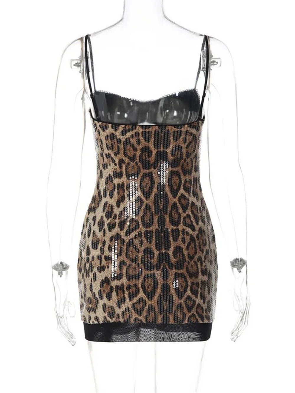 Daphne Leopard Lace Mini Dress - View 3