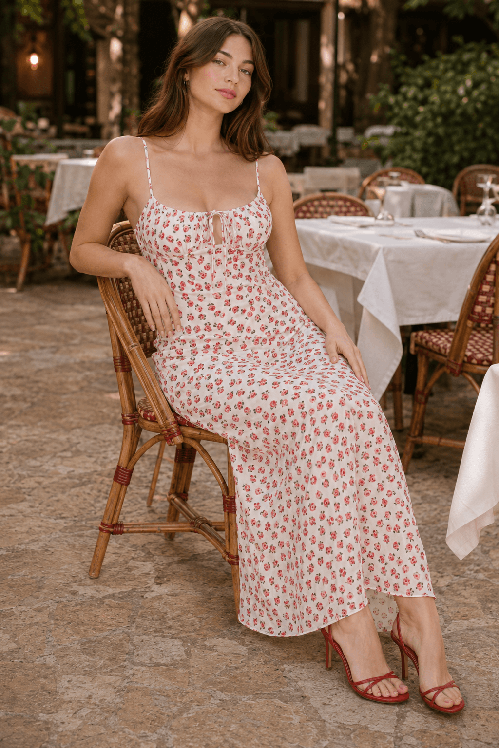 Backless Floral Dress