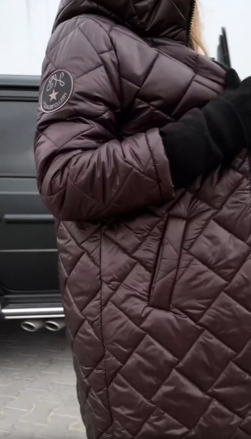 Quilted Hooded Zip Front Longline Puffer Coat 9