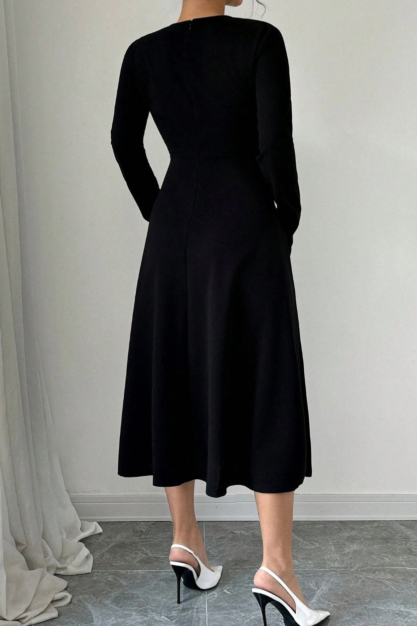 Lace Panel Bodycon Midi Dress - View 4