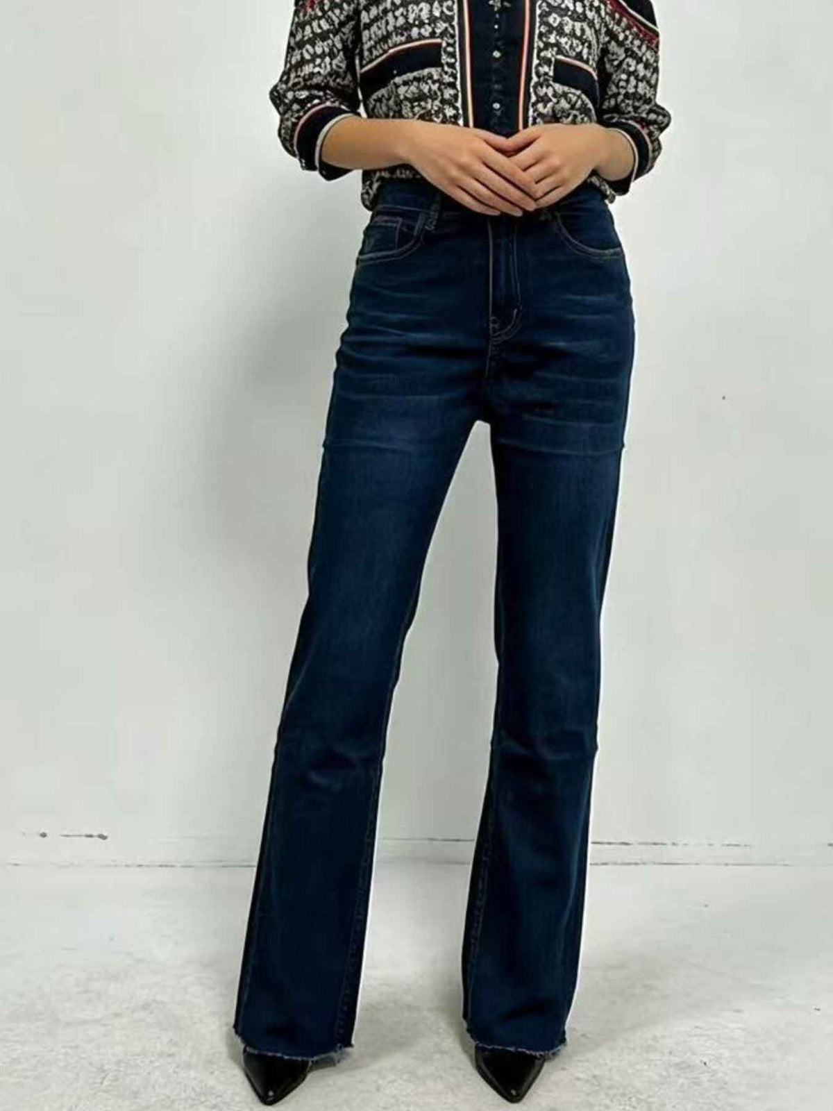 High-Waisted Bootcut Jeans