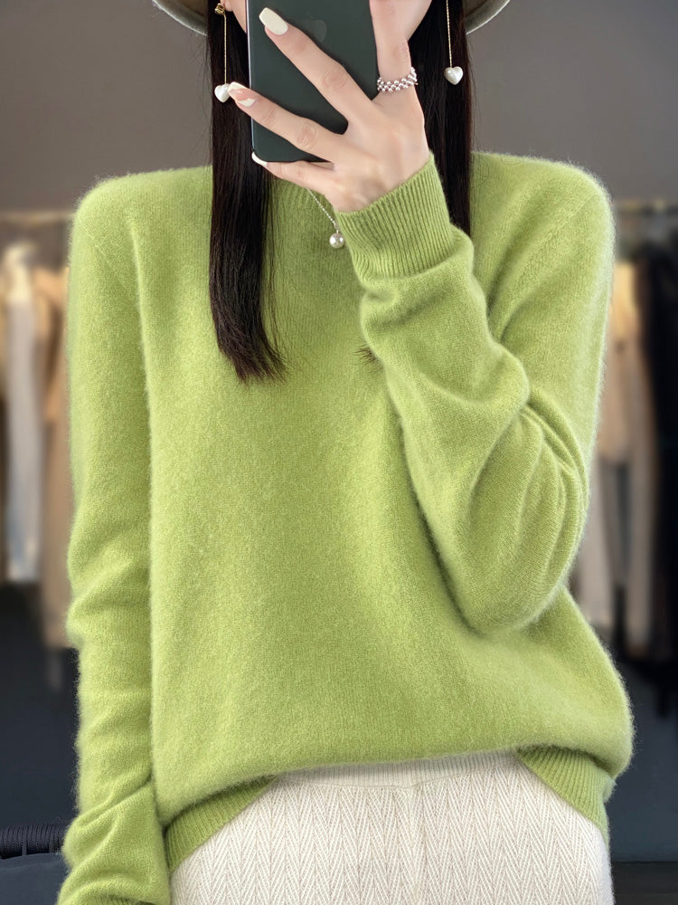 Round Neck Long Sleeve Soft Knit Sweater 13
