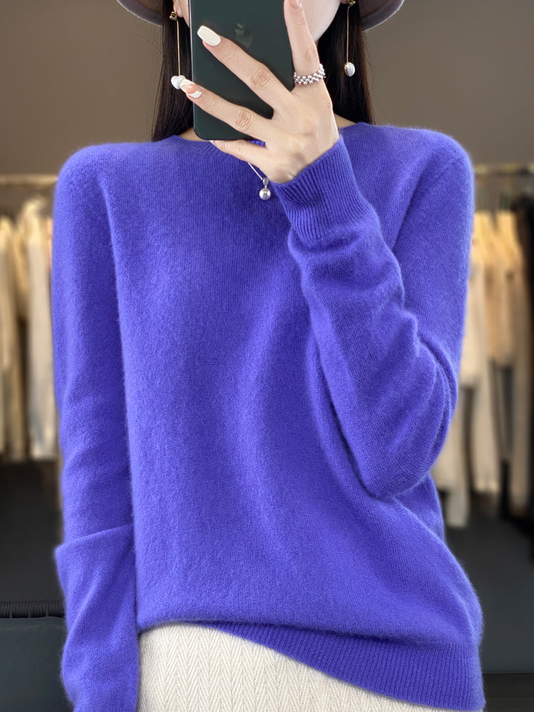 Round Neck Long Sleeve Soft Knit Sweater 4