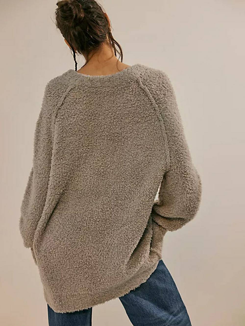Lace Flowy Mini Dress & Teddy Sweater - View 18