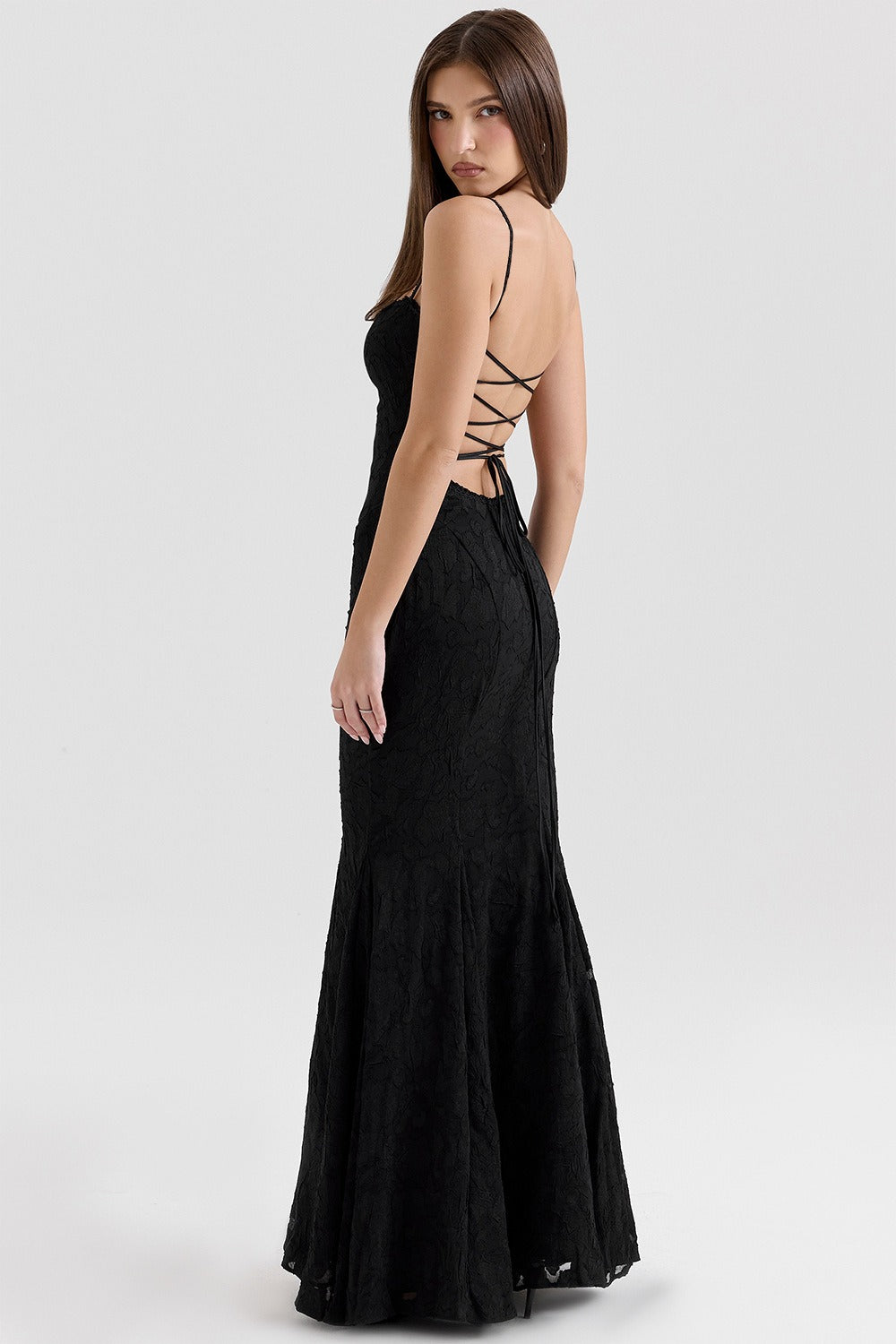 Backless Lace Maxi Dress