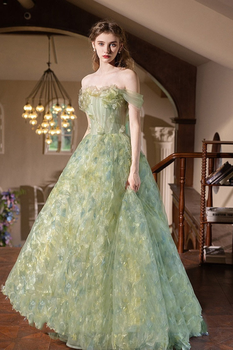 Tulle Strapless Floral A-Line Ball Gown - View 2