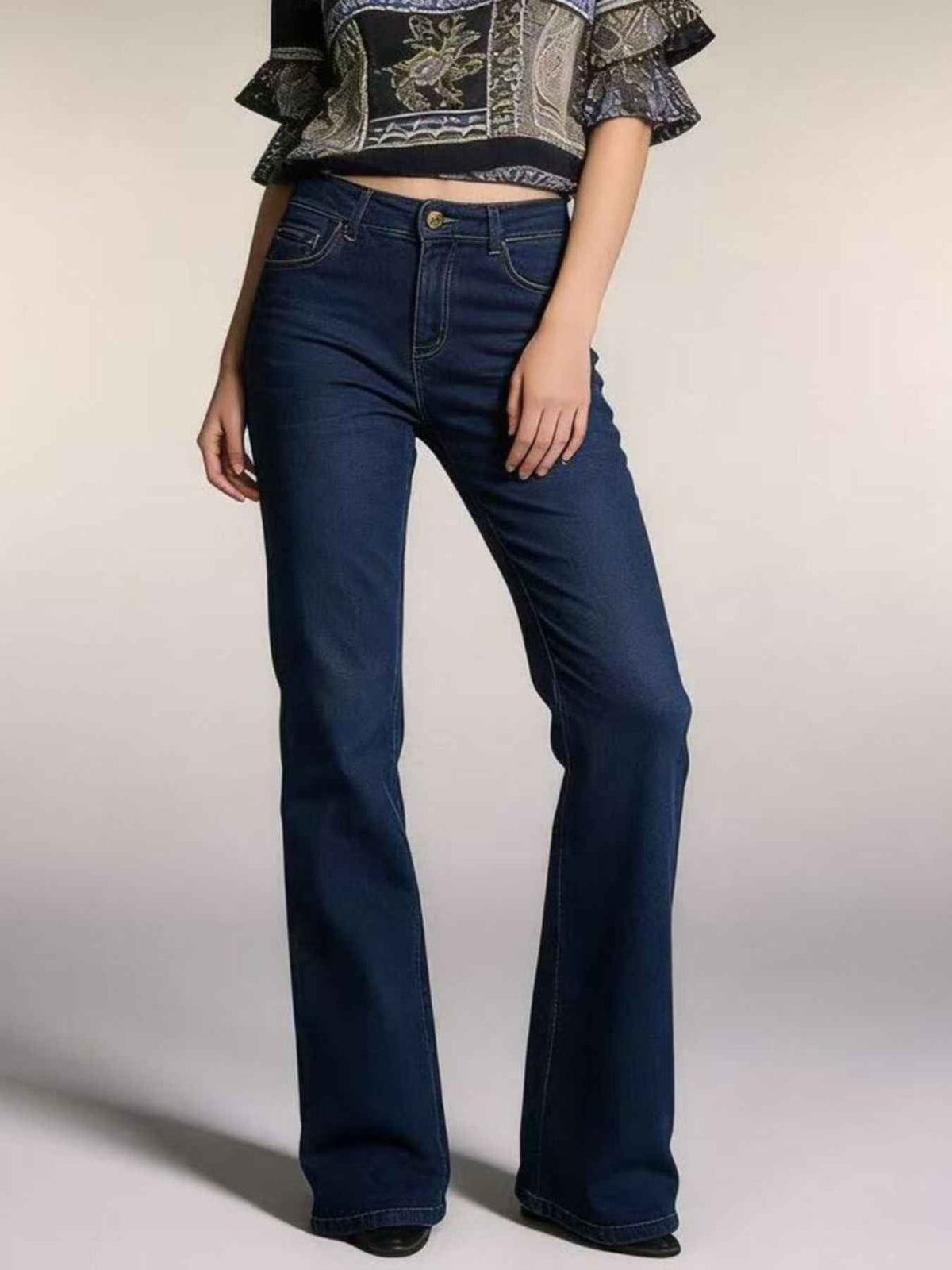 High-Waisted Bootcut Jeans