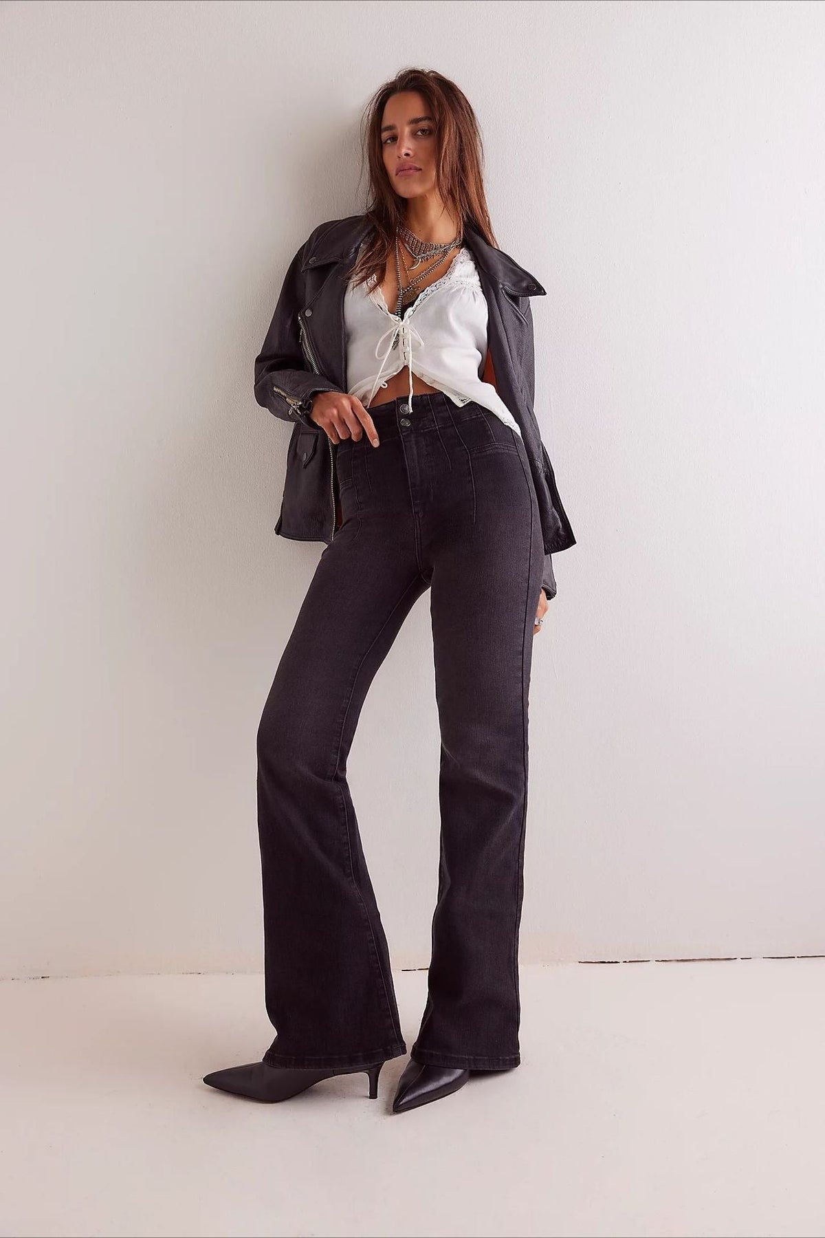 High-Waist Wide-Leg Denim Jeans