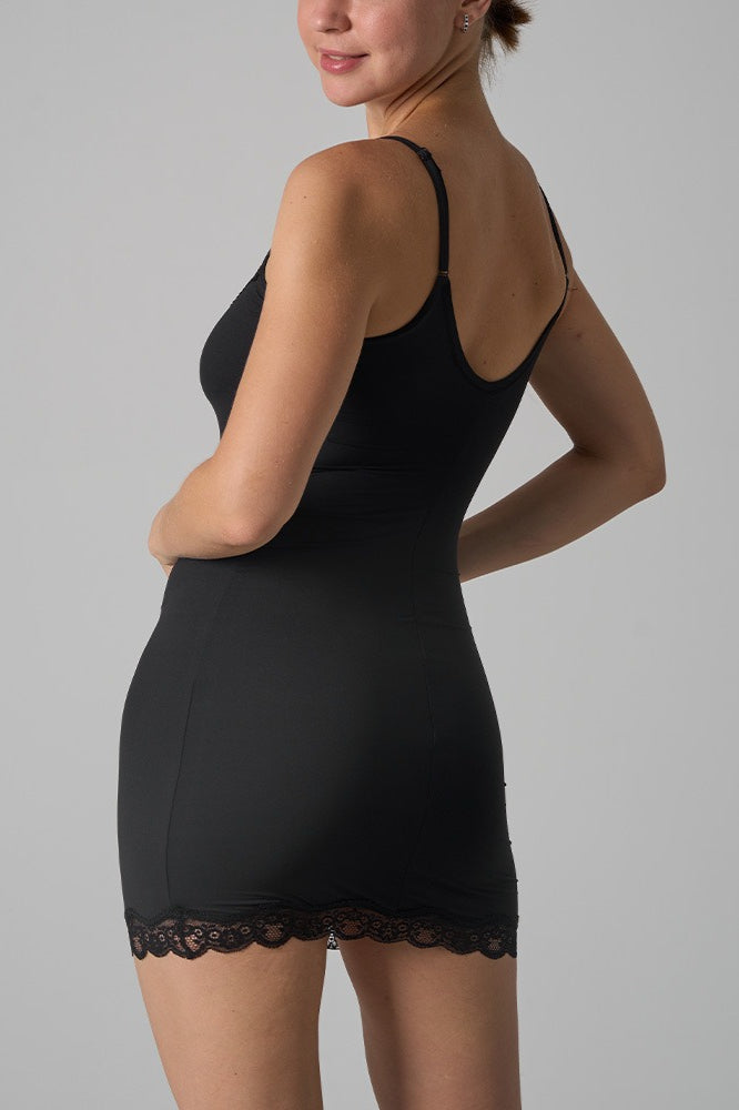 Lace Trim Spaghetti Strap Slip Bodycon Mini Dress - View 5