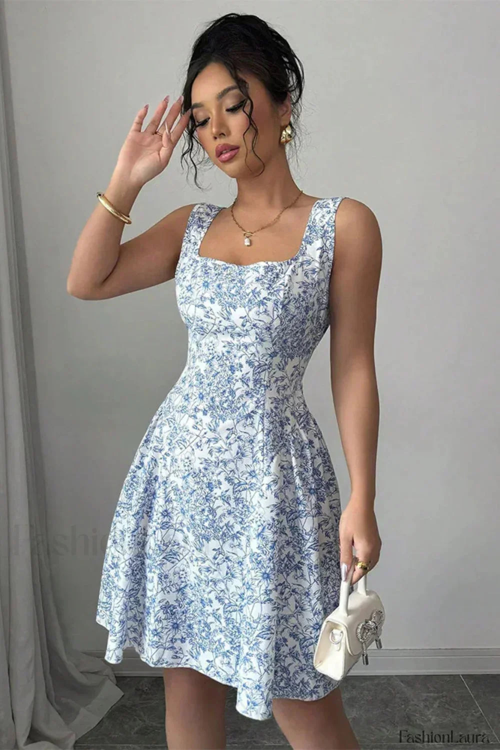 Backless Floral Dress