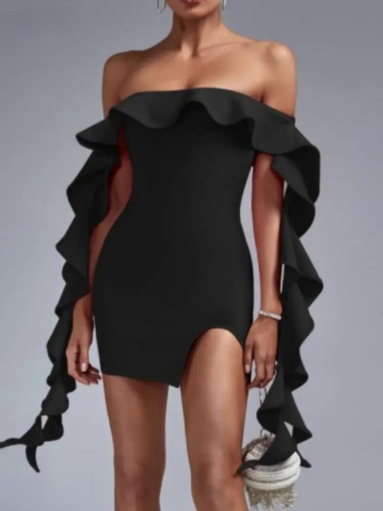Ribbon Strapless Backless Mini Party Dress - View 3