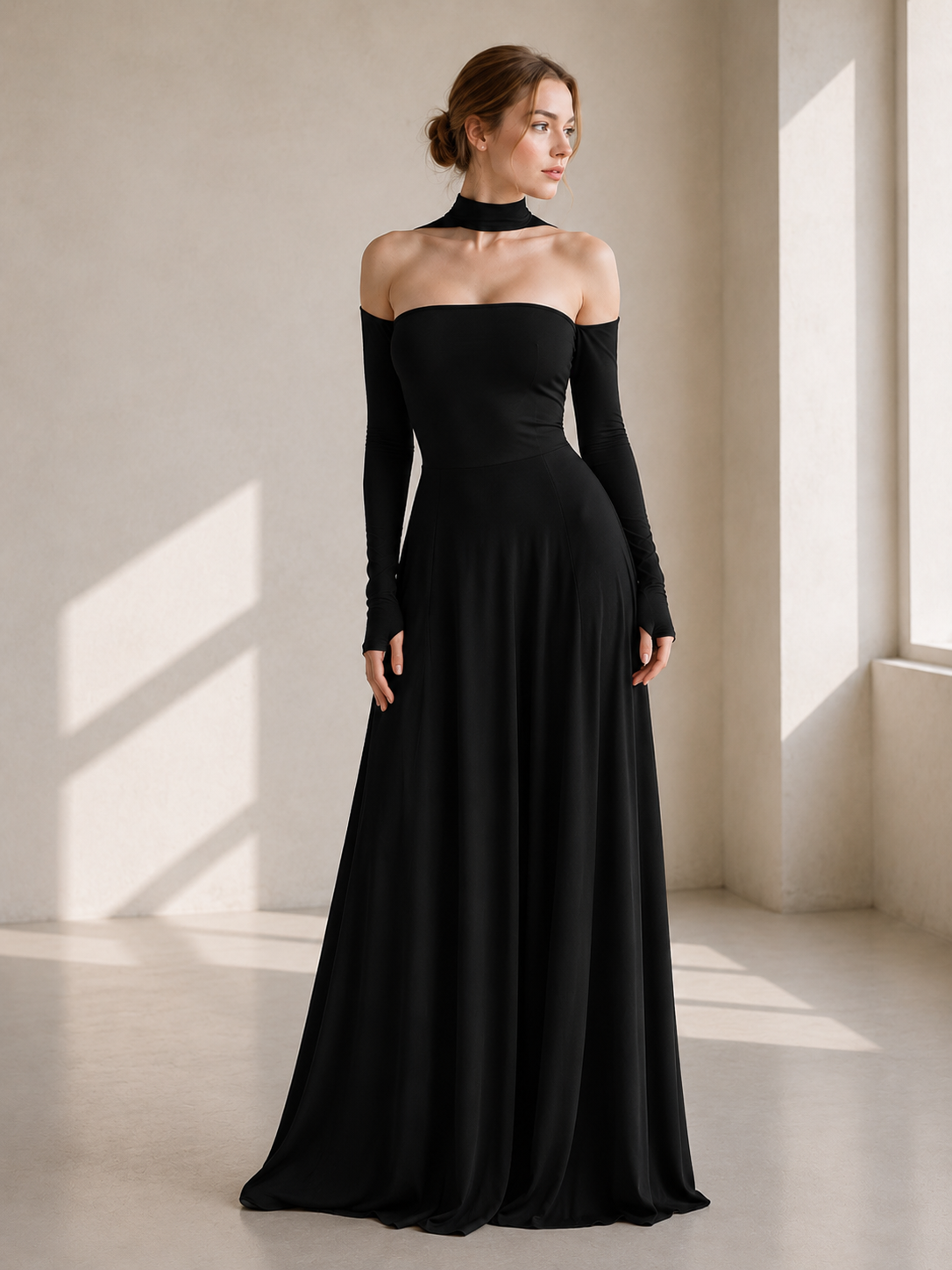 One Shoulder Ruched High Split Satin Maxi Dress 4