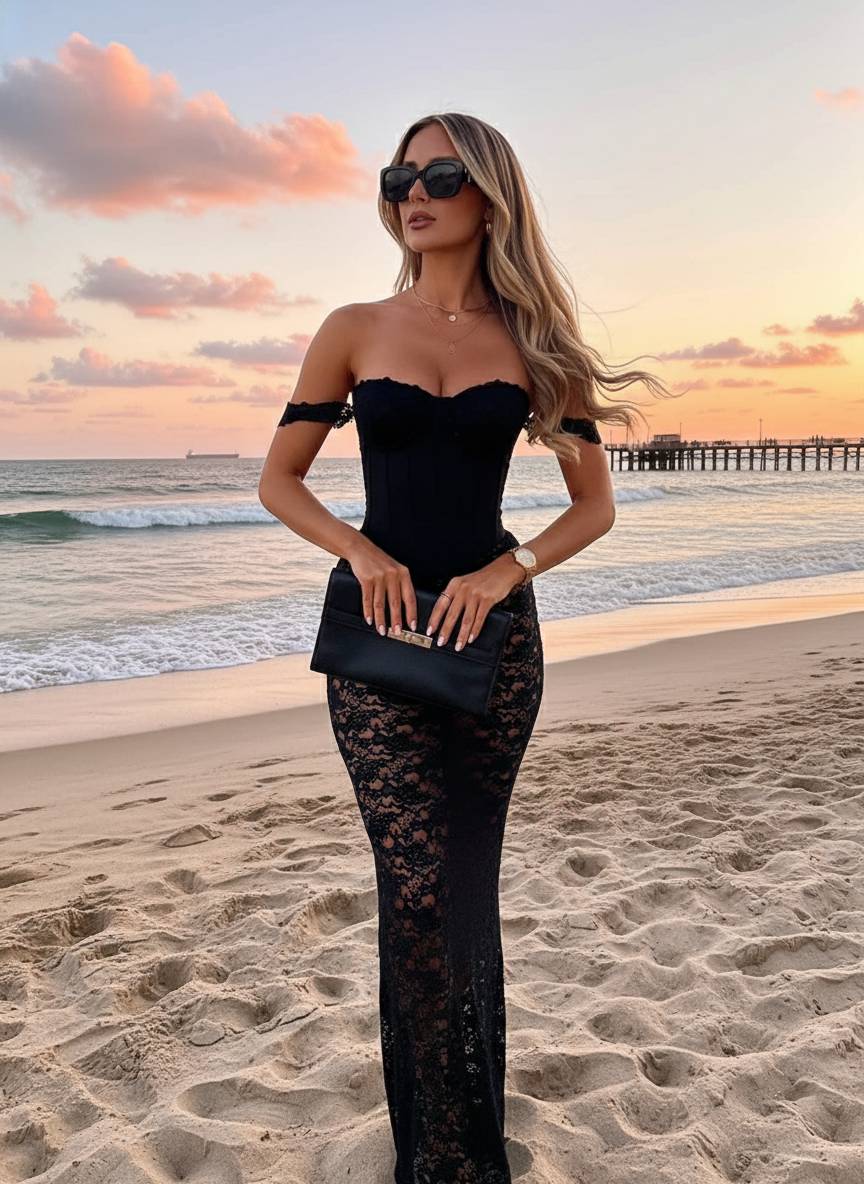 Lace V-Neck Sleeveless Bodycon Mini Summer Dress - View 3