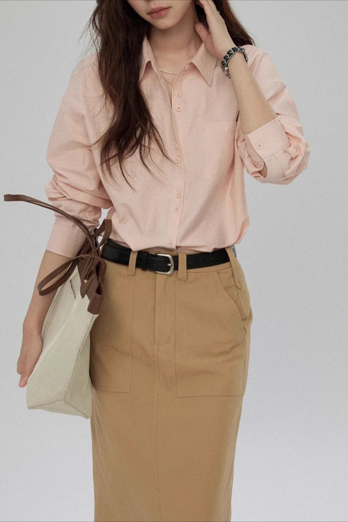 Button Down Long Sleeve Top