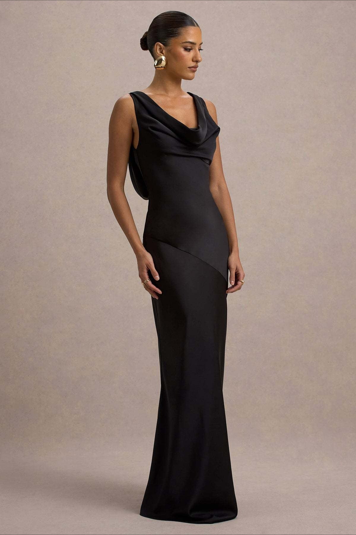 Satin Mermaid Low-Back Party Dress in Blue - View 14