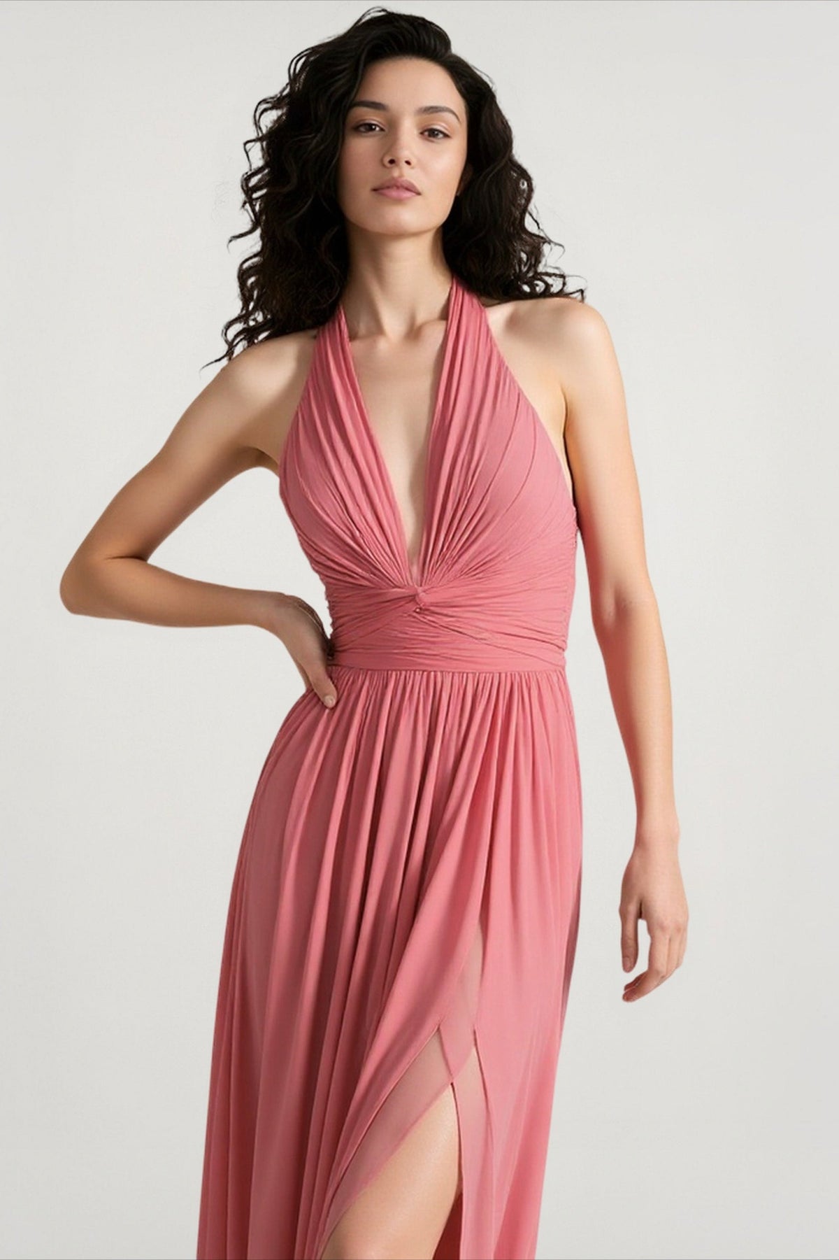 Deep V Fitted Party Dress