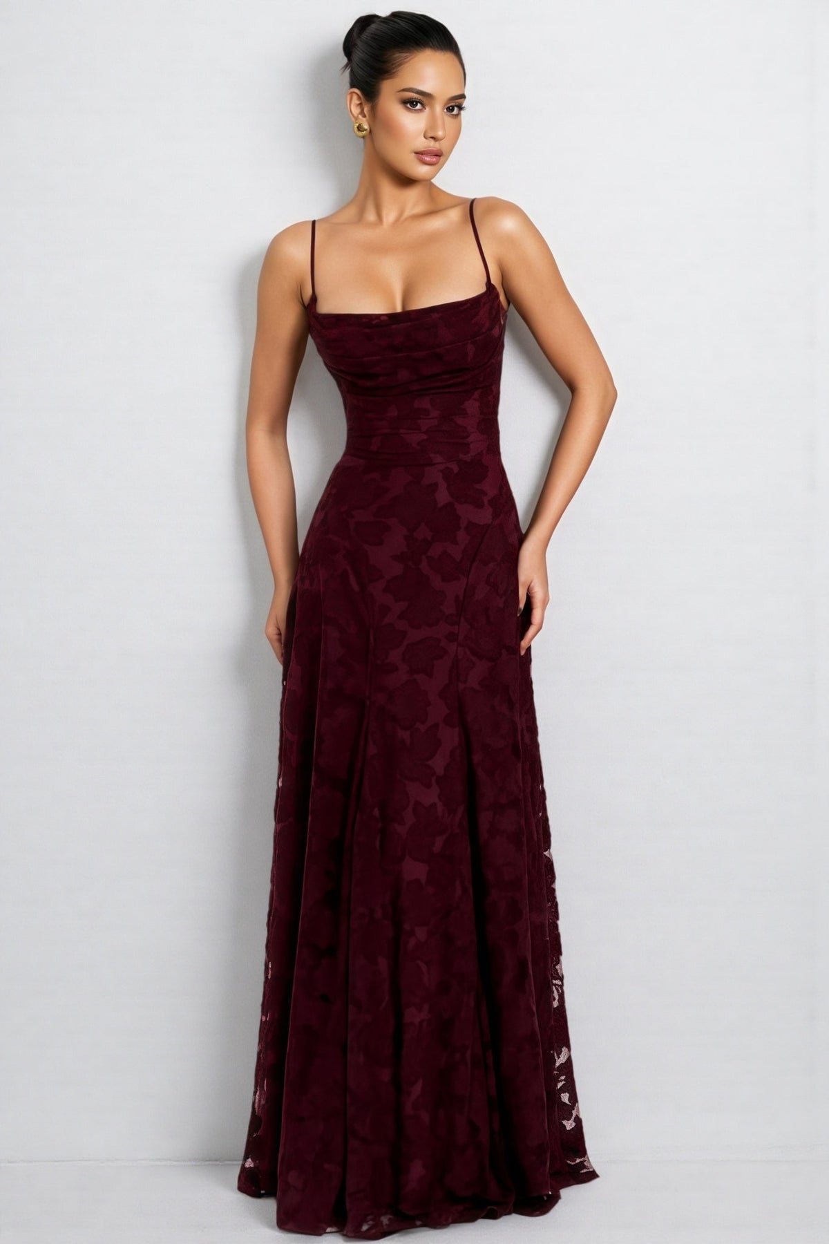 Liralk Red Strapless Mesh Maxi Dress - View 3