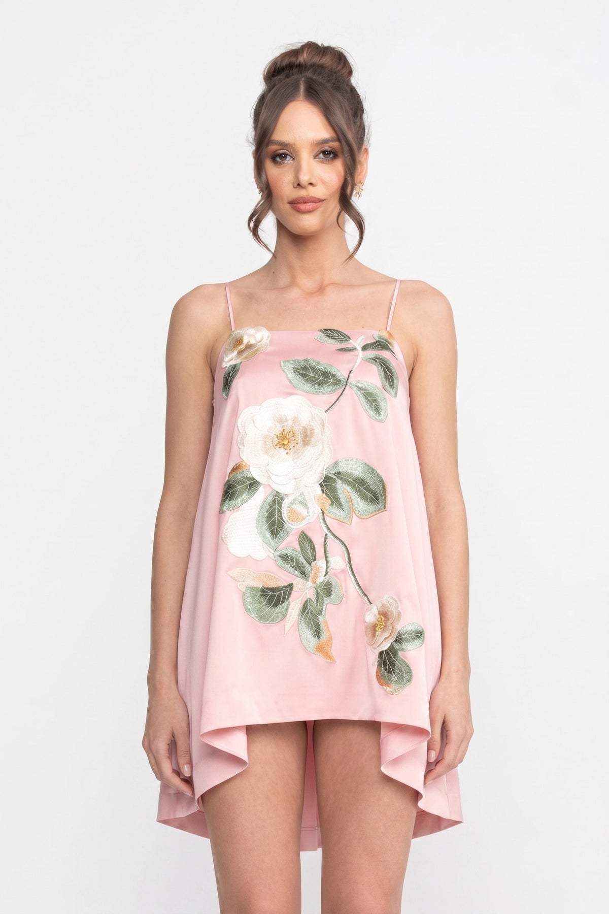 Spaghetti-Strap Mini Dress - Pink - View 4