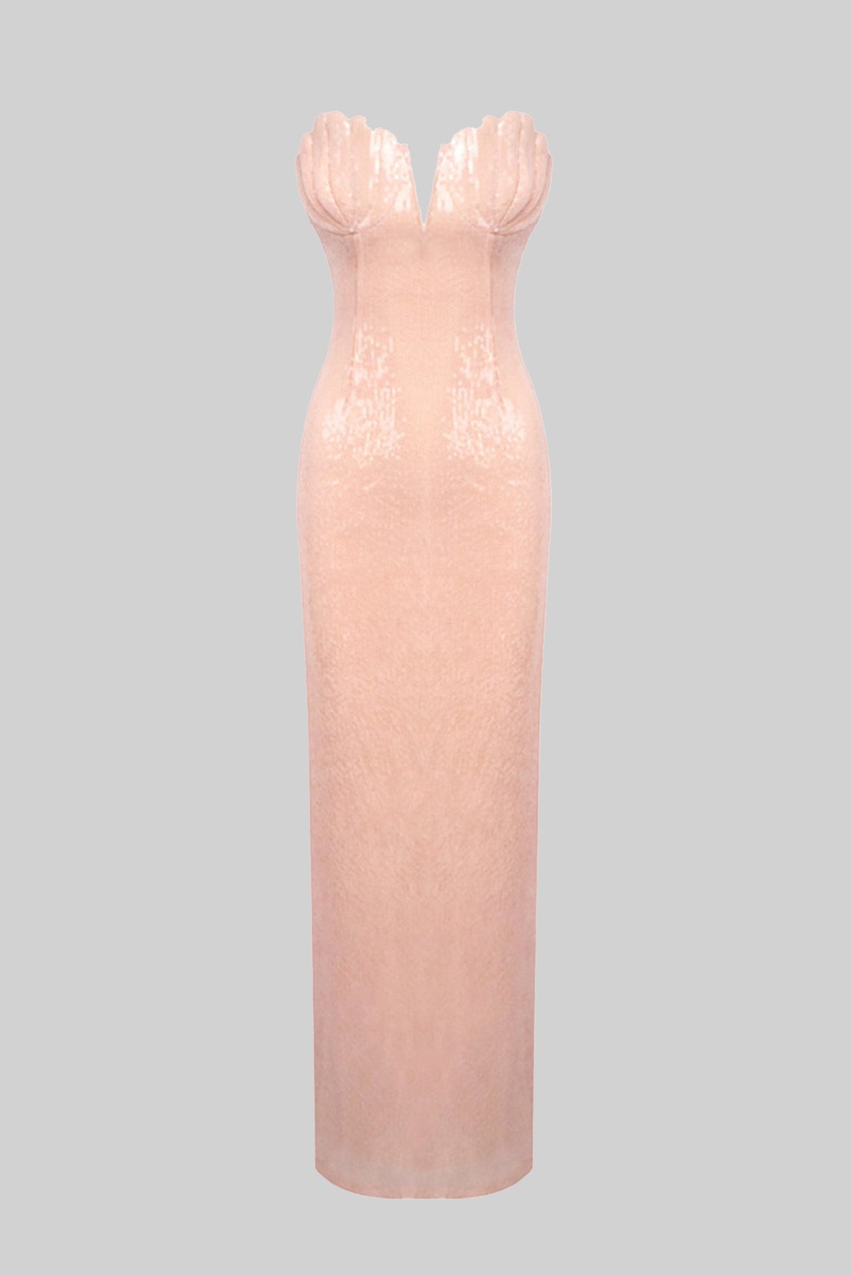 Strapless Sequin Mermaid Gown - Blush - View 5