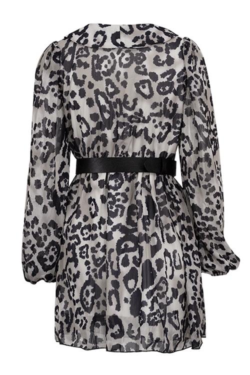 Melisa Printed Chiffon V Neck Mini Dress - View 6