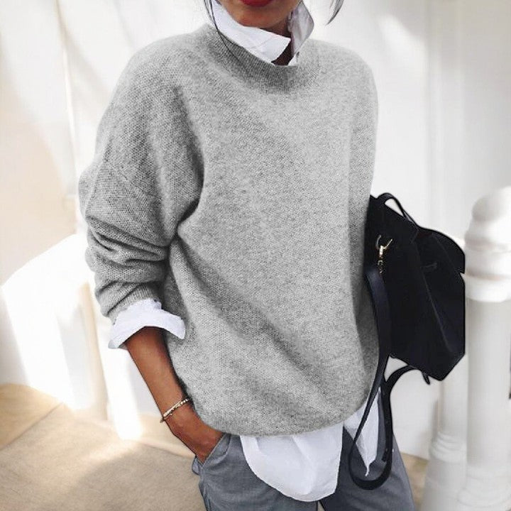 Drop Shoulder Crew Neck Long Sleeve Knit Sweater 6
