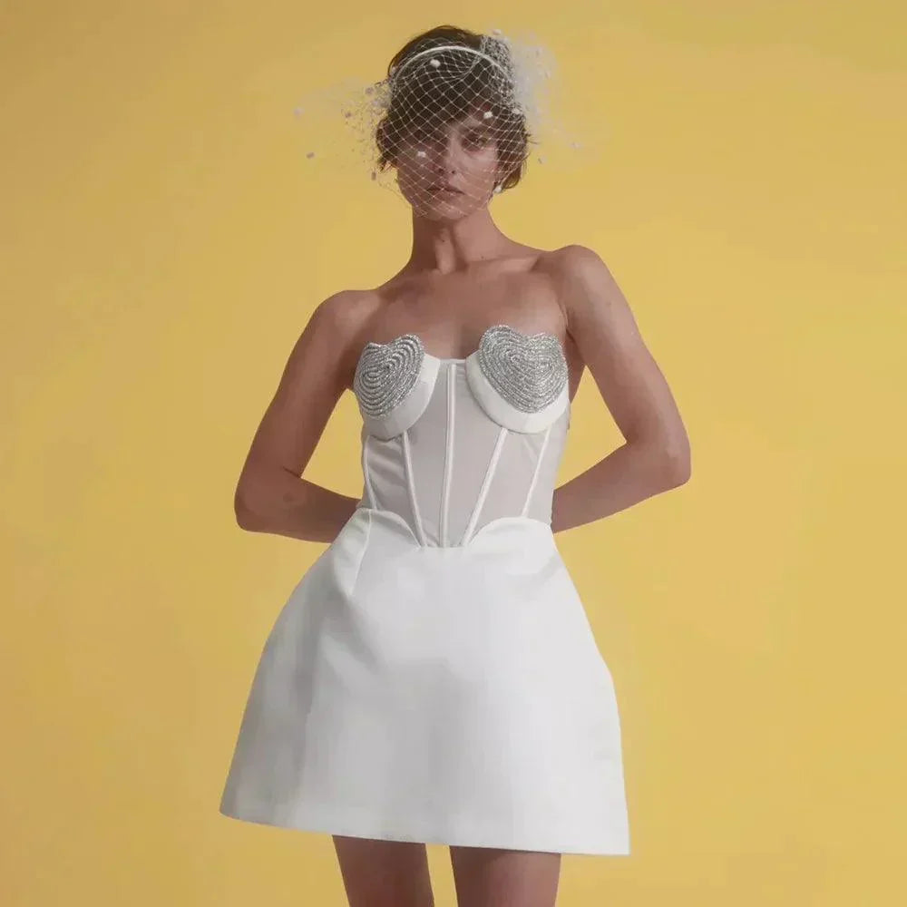 Eden Diamond Bustier Mini Dress - View 3
