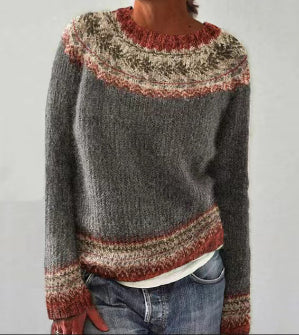 Boat Neck Fair Isle Long Sleeve Knit Jumper 4