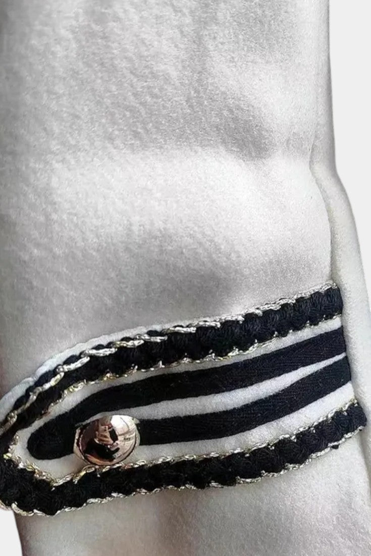 Double Breasted Contrast Trim Longline Coat 4