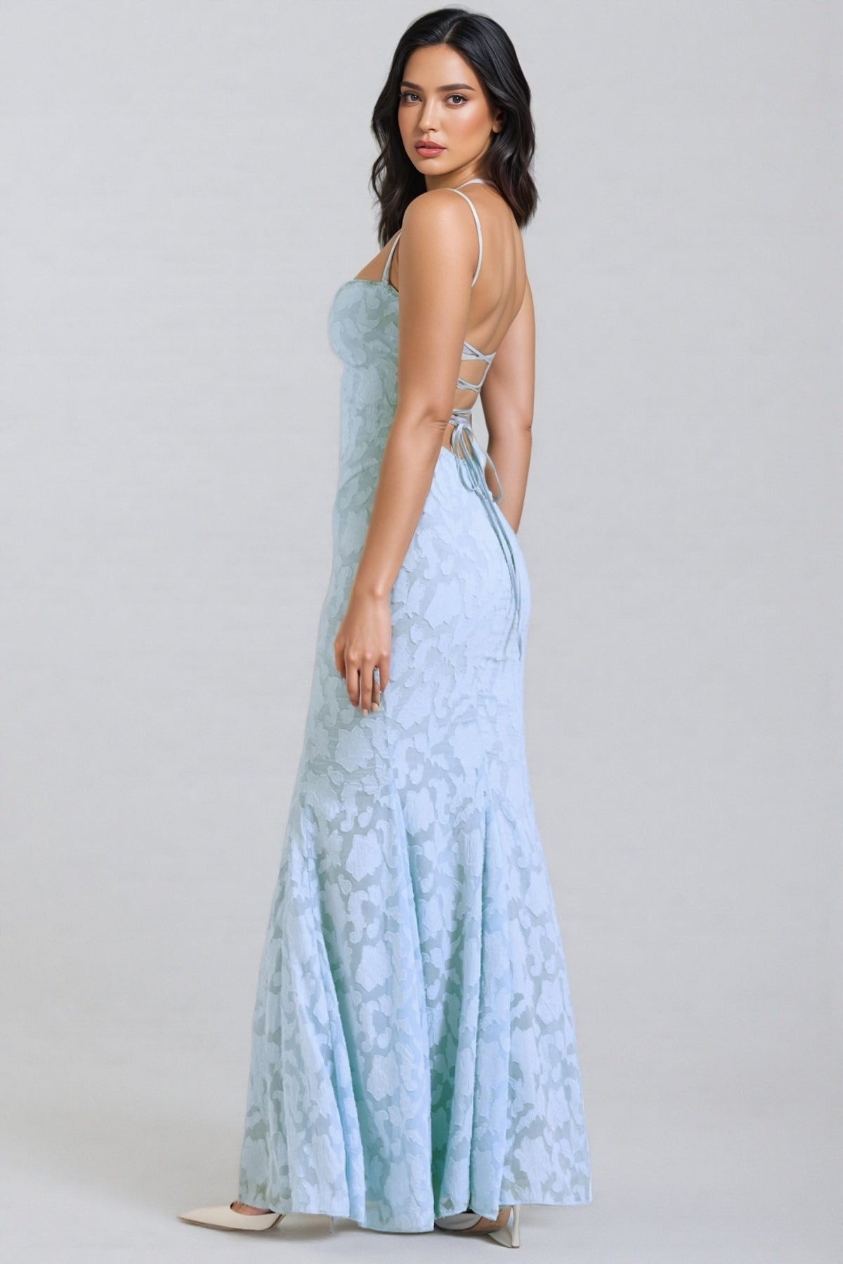 Varenf Bluebell Lace Up Back Maxi Dress - View 3