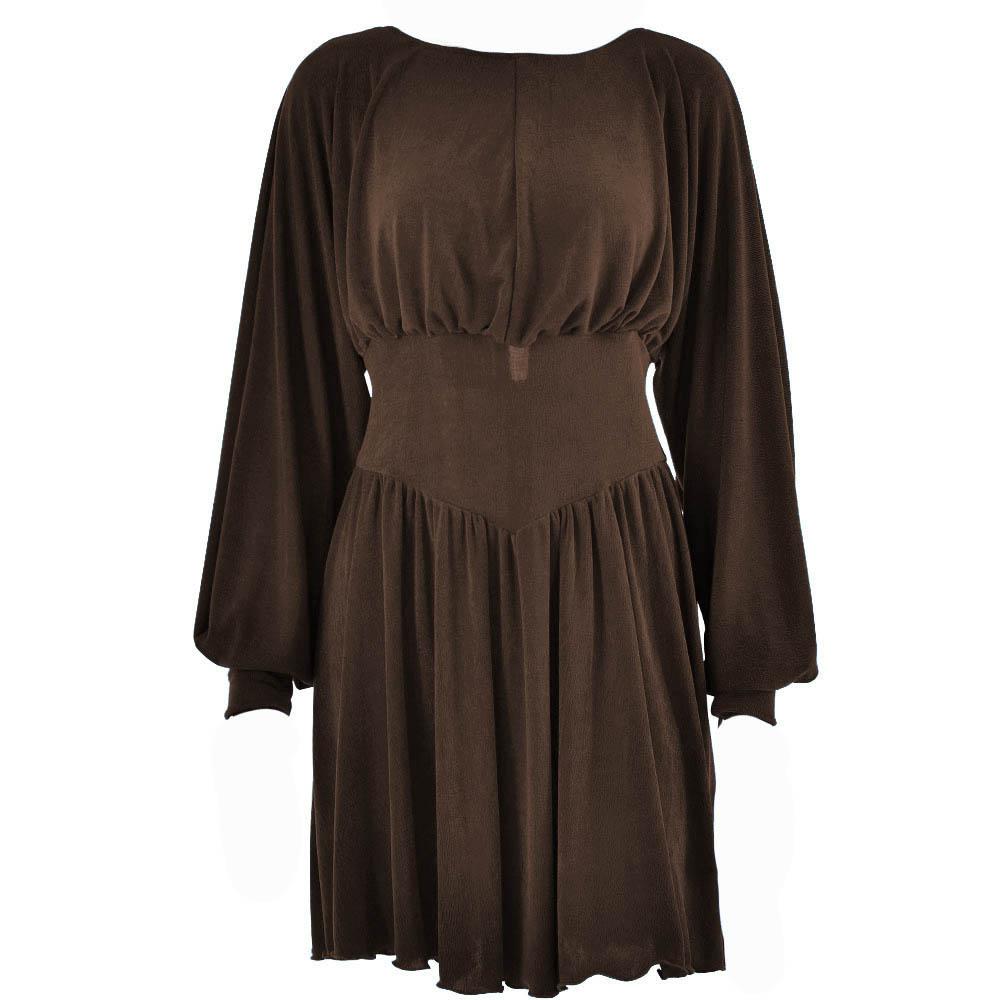 Boat Neck Long Sleeve Drop Waist Fit and Flare Mini Dress - View 11