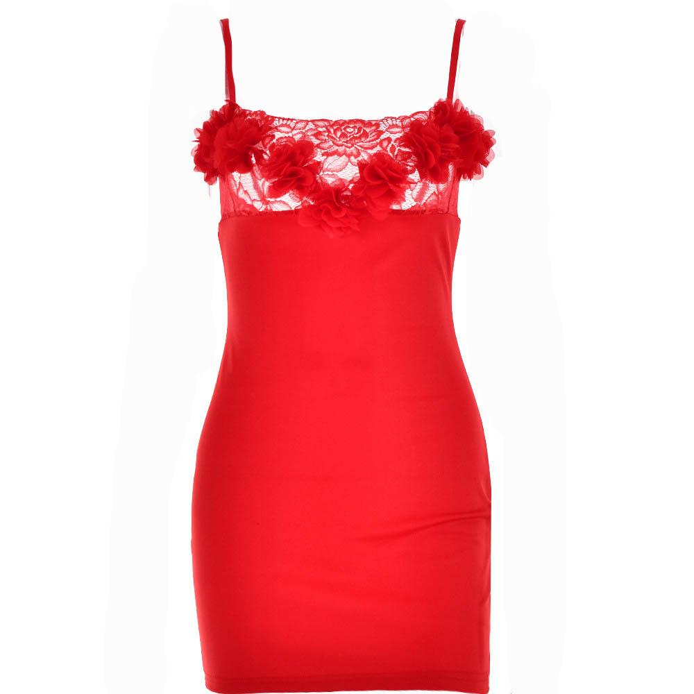Flower Applique Lace Trim Square Neck Bodycon Mini Dress - View 8