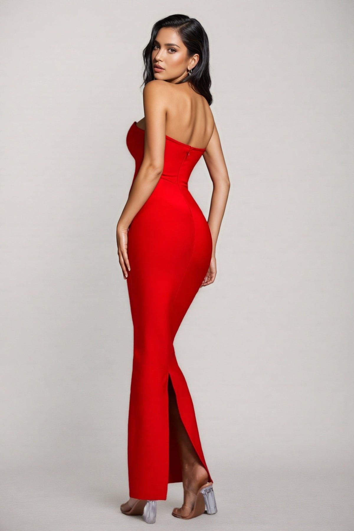 Strapless Sweetheart Corset Bandage Mermaid Maxi Gown - View 5