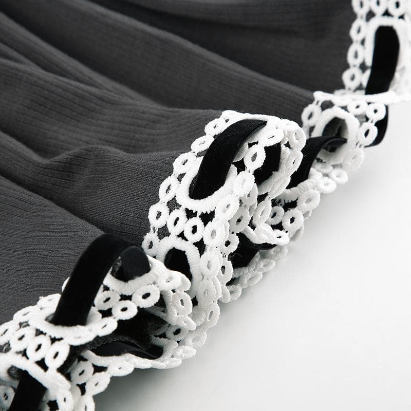 Ribbed lace hem contrast ruched backless tube mini dress - View 7
