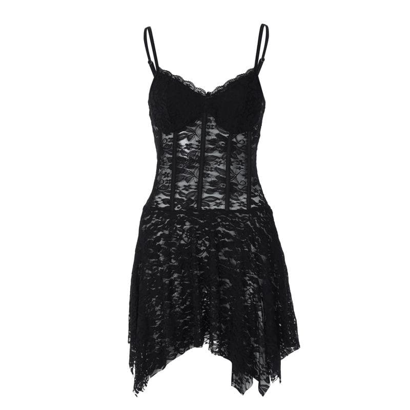 Lace Sweetheart Spaghetti Strap Corset Mini Dress - View 2